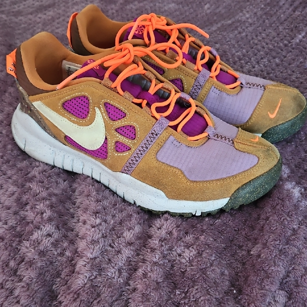 Nike Vibrant Purple and Tan Sneakers